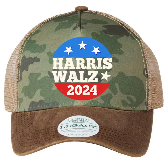 Vintage Vote Kamala Harris Tim Walz 2024 Election Emblem Legacy Tie Dye Trucker Hat