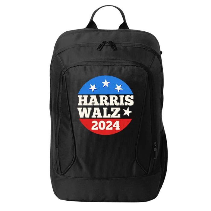 Vintage Vote Kamala Harris Tim Walz 2024 Election Emblem City Backpack