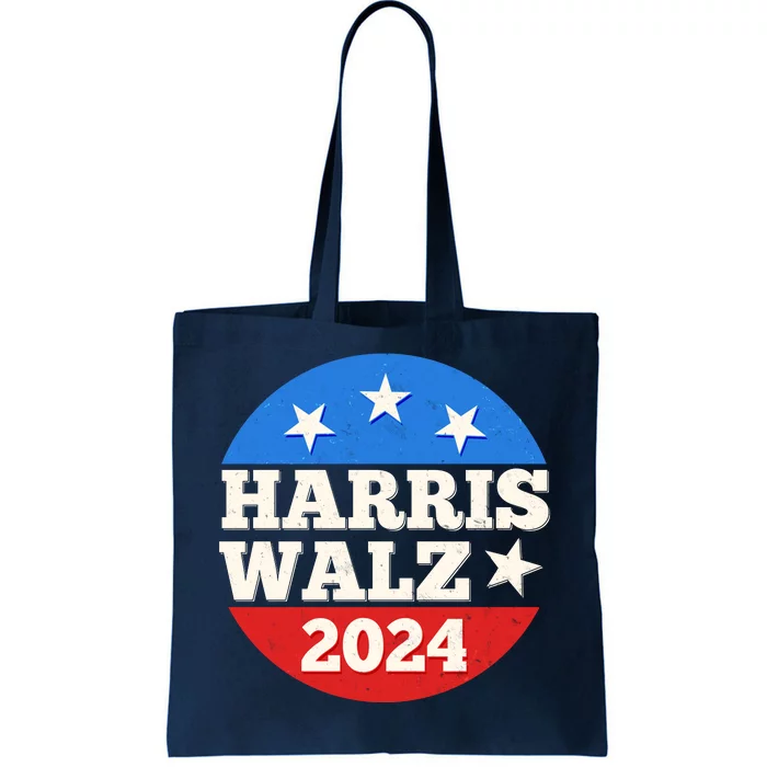 Vintage Vote Kamala Harris Tim Walz 2024 Election Emblem Tote Bag