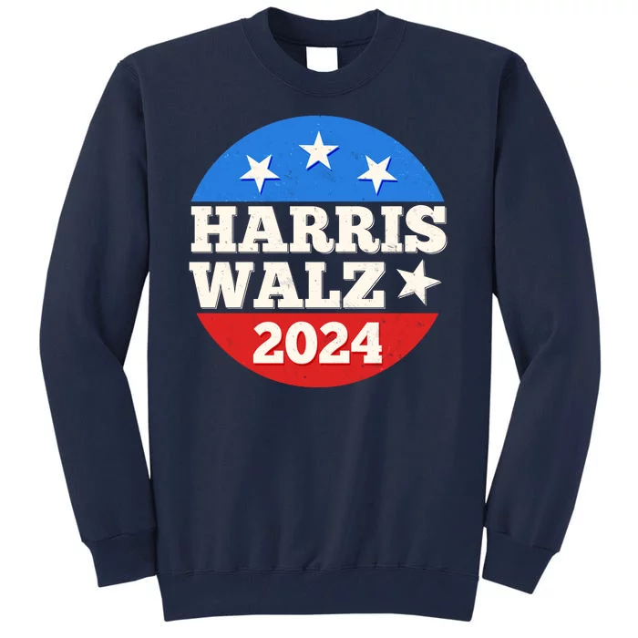 Vintage Vote Kamala Harris Tim Walz 2024 Election Emblem Tall Sweatshirt