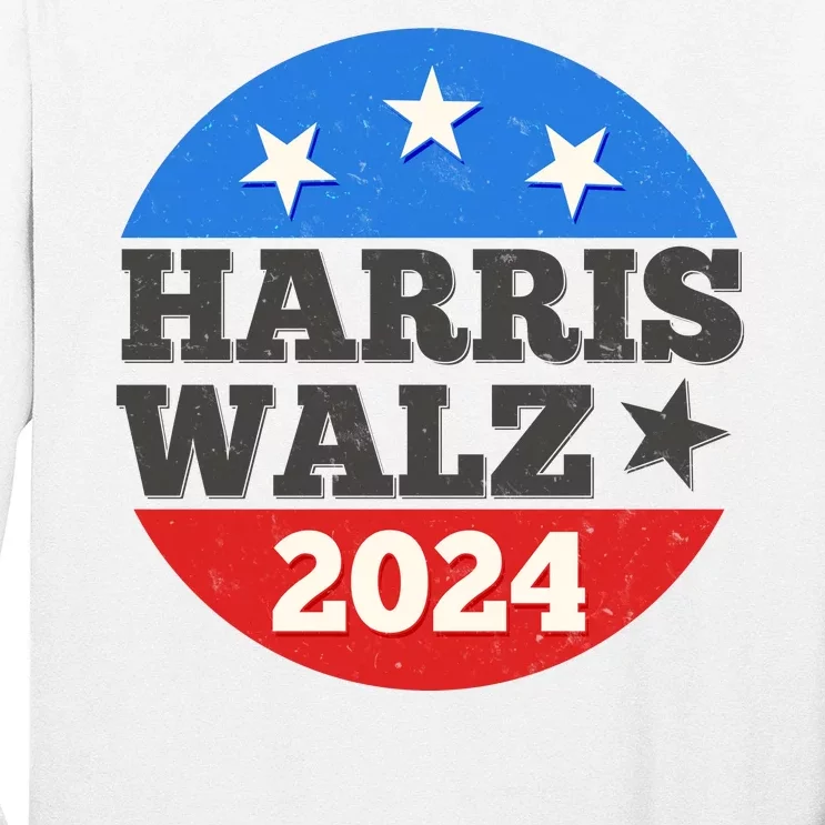 Vintage Vote Kamala Harris Tim Walz 2024 Election Emblem Long Sleeve Shirt