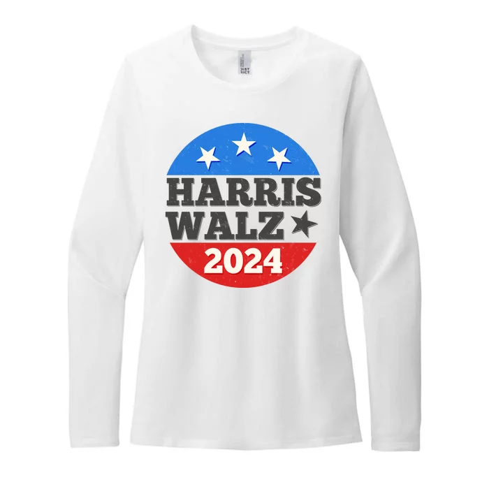 Vintage Vote Kamala Harris Tim Walz 2024 Election Emblem Womens CVC Long Sleeve Shirt