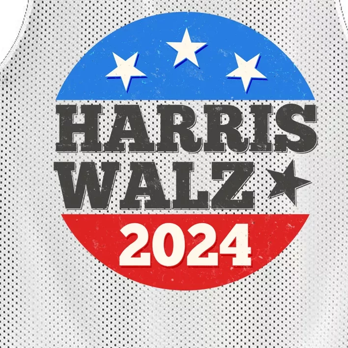 Vintage Vote Kamala Harris Tim Walz 2024 Election Emblem Mesh Reversible Basketball Jersey Tank