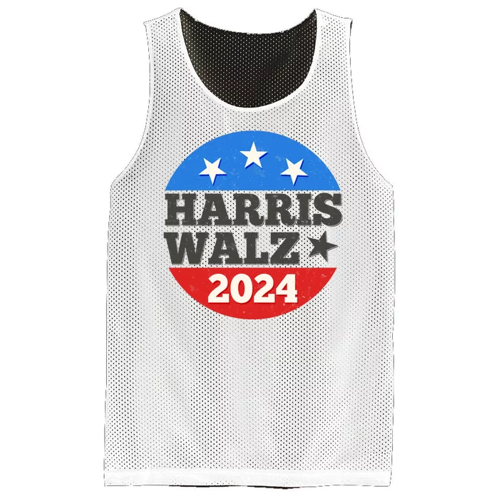 Vintage Vote Kamala Harris Tim Walz 2024 Election Emblem Mesh Reversible Basketball Jersey Tank