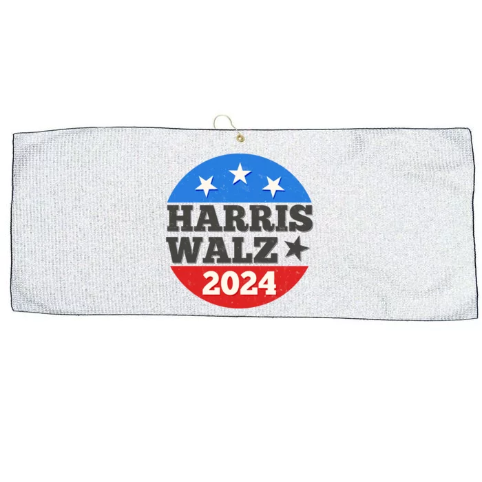 Vintage Vote Kamala Harris Tim Walz 2024 Election Emblem Large Microfiber Waffle Golf Towel