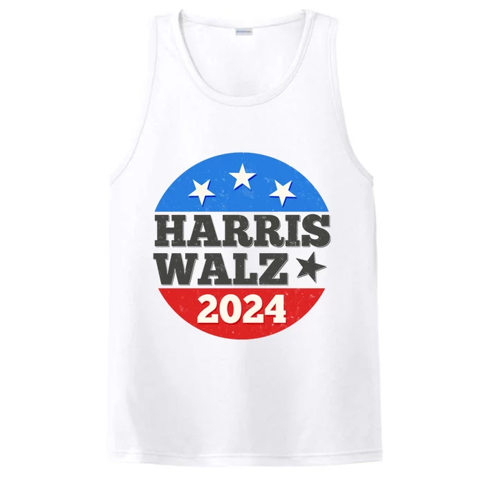 Vintage Vote Kamala Harris Tim Walz 2024 Election Emblem Performance Tank