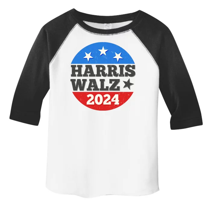 Vintage Vote Kamala Harris Tim Walz 2024 Election Emblem Toddler Fine Jersey T-Shirt