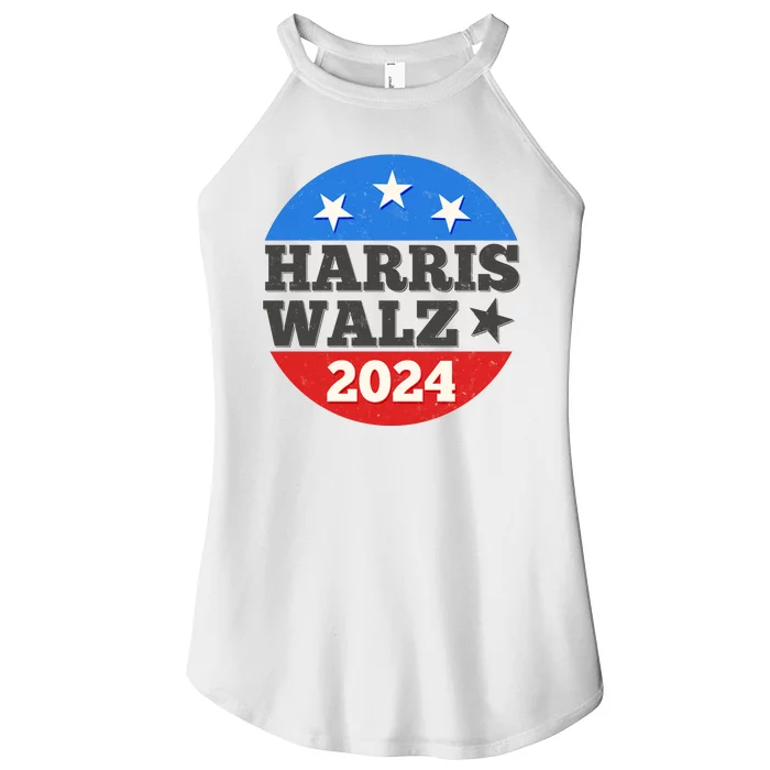 Vintage Vote Kamala Harris Tim Walz 2024 Election Emblem Women’s Perfect Tri Rocker Tank