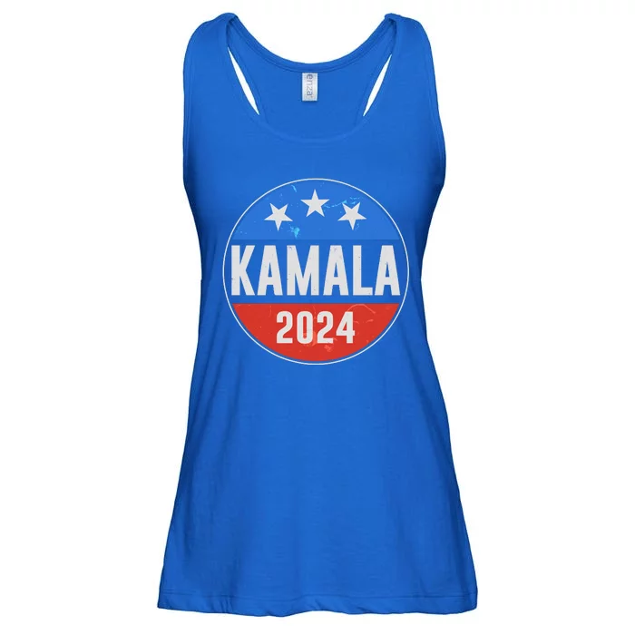 Vintage Vote Kamala 2024 Election Emblem Ladies Essential Flowy Tank