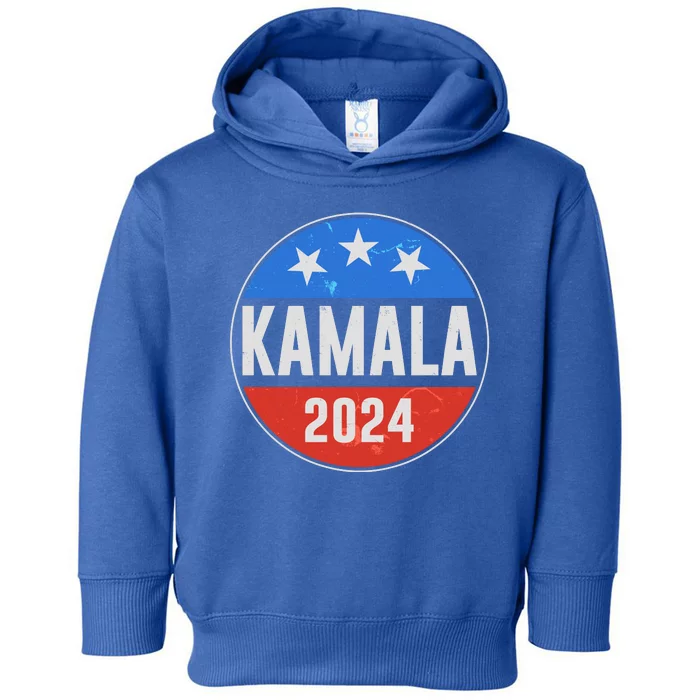 Vintage Vote Kamala 2024 Election Emblem Toddler Hoodie