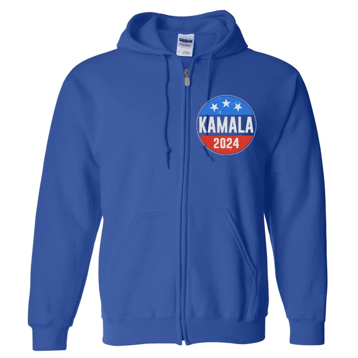 Vintage Vote Kamala 2024 Election Emblem Full Zip Hoodie