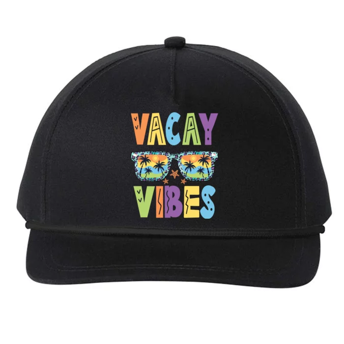 Vacay Vibes Leopard Sunglasses Summer Vacation Retro Gift Snapback Five-Panel Rope Hat