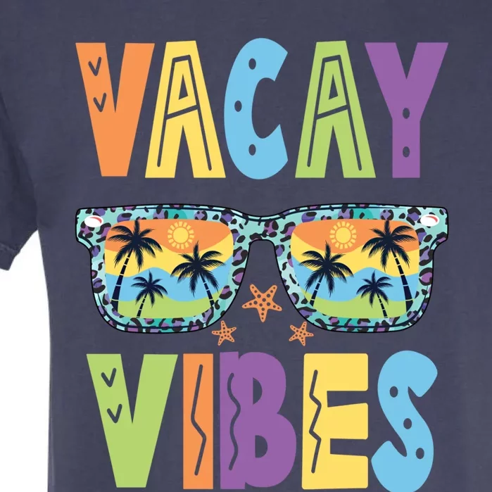 Vacay Vibes Leopard Sunglasses Summer Vacation Retro Gift Garment-Dyed Heavyweight T-Shirt