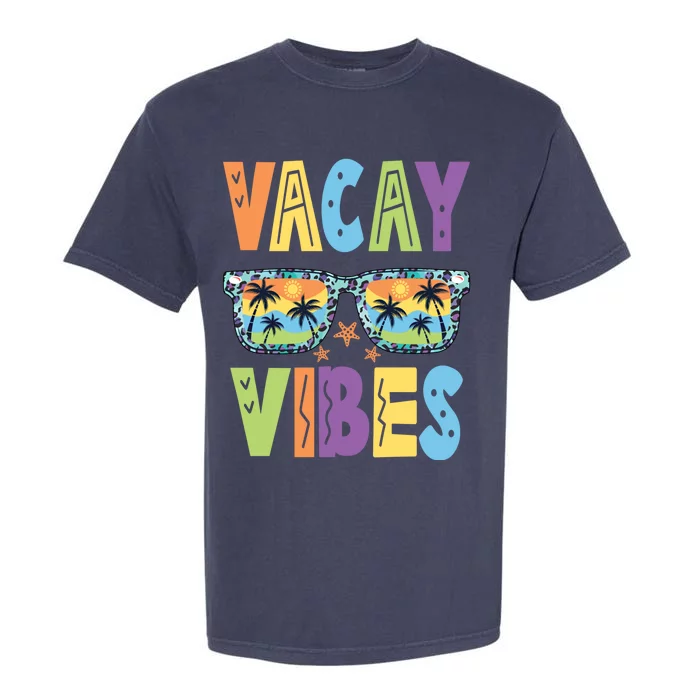 Vacay Vibes Leopard Sunglasses Summer Vacation Retro Gift Garment-Dyed Heavyweight T-Shirt