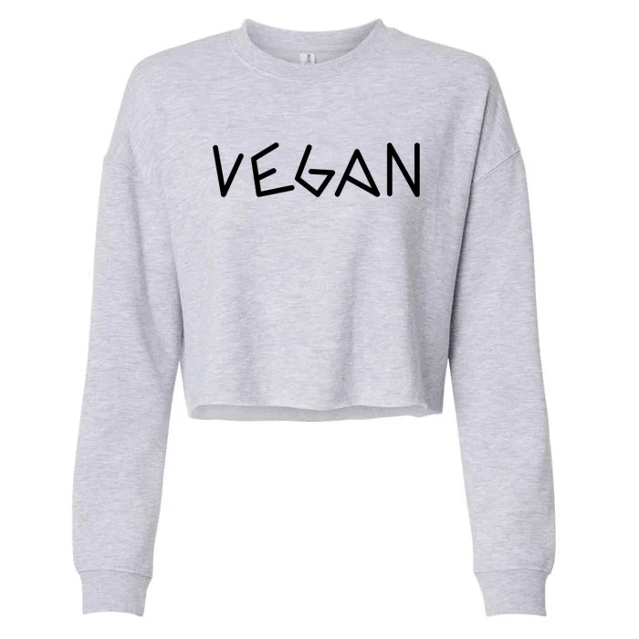 Vegan Veggie Lover Vegetarian Plant Powered Veganism No Meat Gift Cropped Pullover Crew