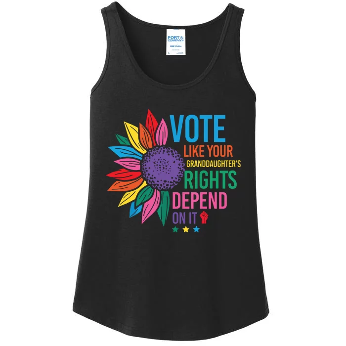 Vintage Vote Like Your Granddaughters Rights Depend On It Ladies Essential Tank