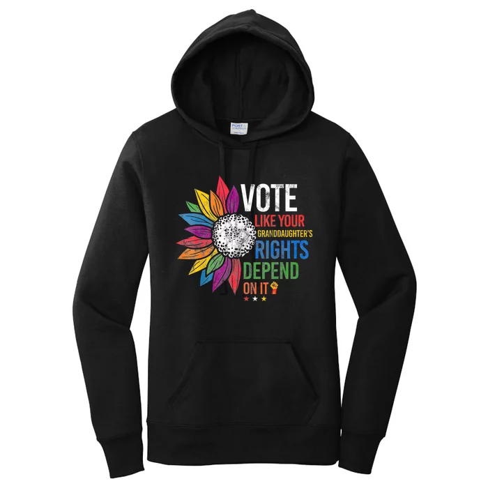 Vintage Vote Like Your Granddaughters Rights Depend On It Women's Pullover Hoodie