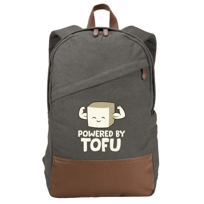 Vegan Vegetarian Love Tofu Powered By Tofu Cotton Canvas Backpack