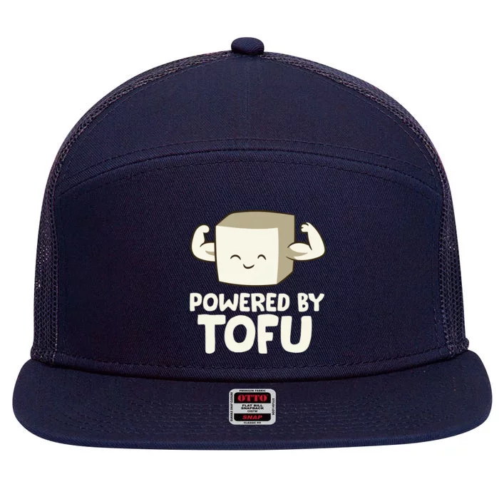 Vegan Vegetarian Love Tofu Powered By Tofu 7 Panel Mesh Trucker Snapback Hat