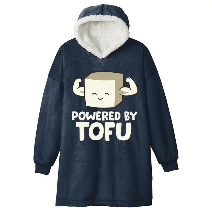 Vegan Vegetarian Love Tofu Powered By Tofu Hooded Wearable Blanket