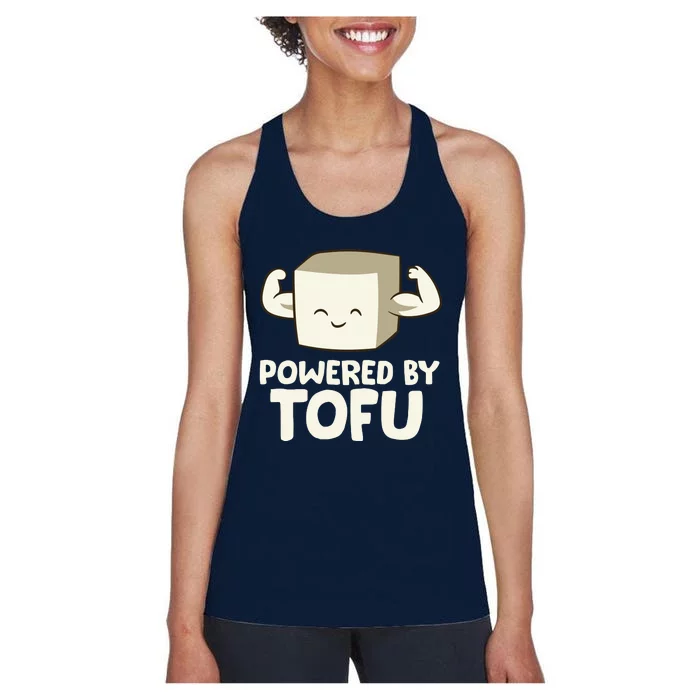 Vegan Vegetarian Love Tofu Powered By Tofu Women's Racerback Tank