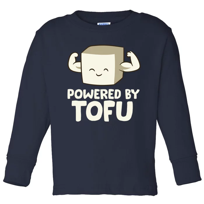 Vegan Vegetarian Love Tofu Powered By Tofu Toddler Long Sleeve Shirt