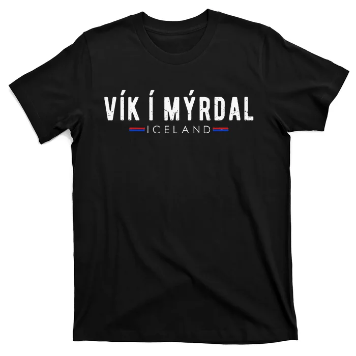 Vintage VíK í MýRdal Iceland Vacation T-Shirt