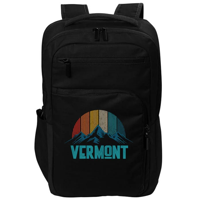 Vermont Vintage Mountains Nature Hiking Souvenir Gift Impact Tech Backpack