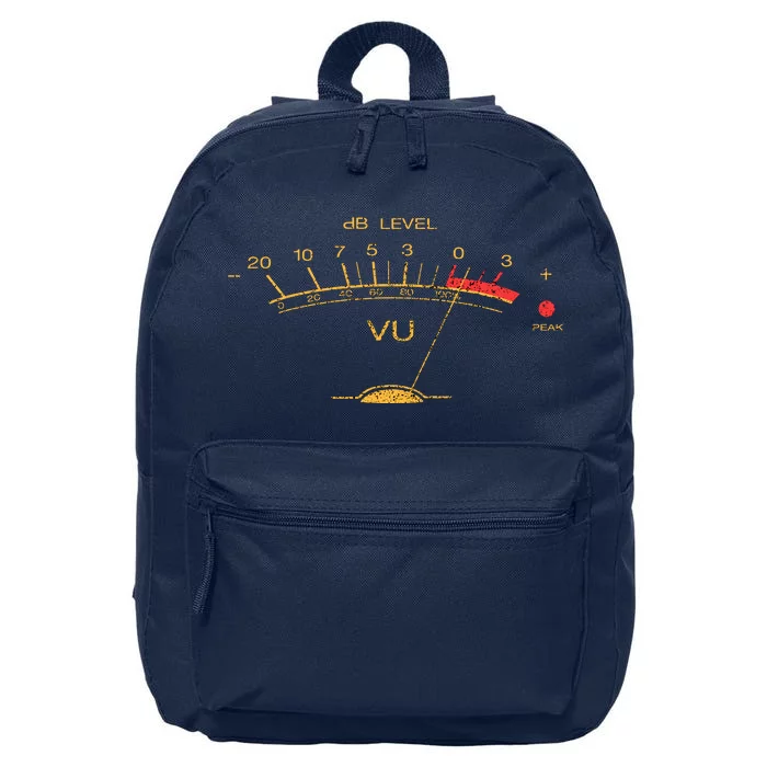 Volume Vu Meter Vintage Audio Engineer Recording 16 in Basic Backpack