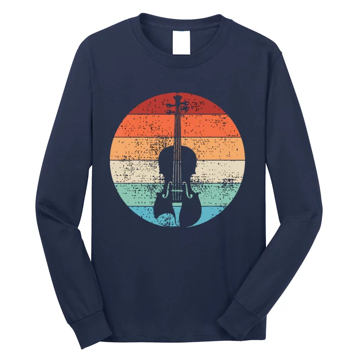 Violin Violinist Musical Instrument Retro Long Sleeve Shirt