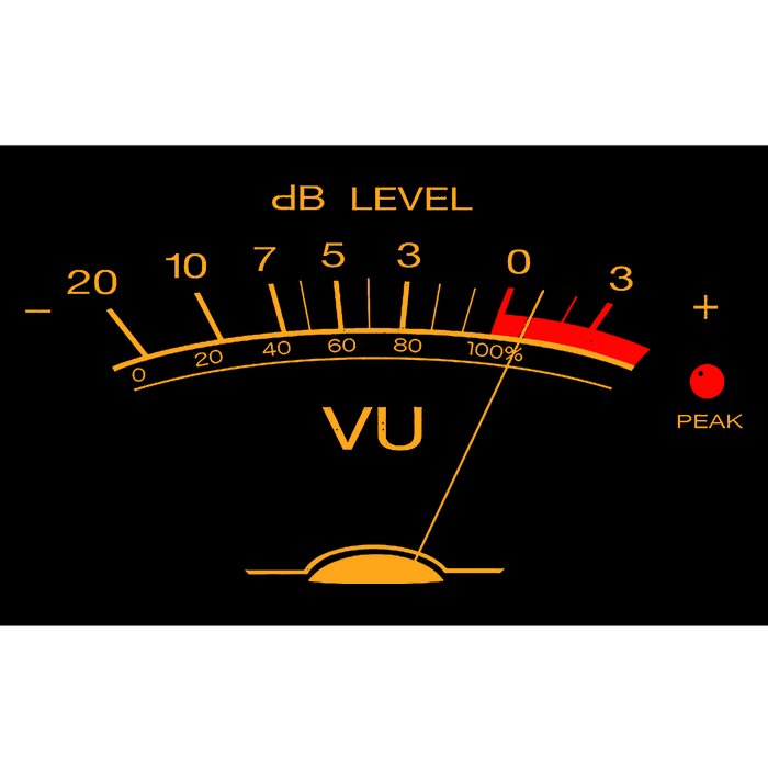 Volume Vu Meter Audio Engineer Recording Studio Gear Head Musician Guitar Bumper Sticker