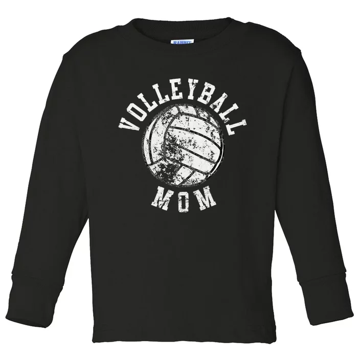 Vintage Volleyball Mom Toddler Long Sleeve Shirt