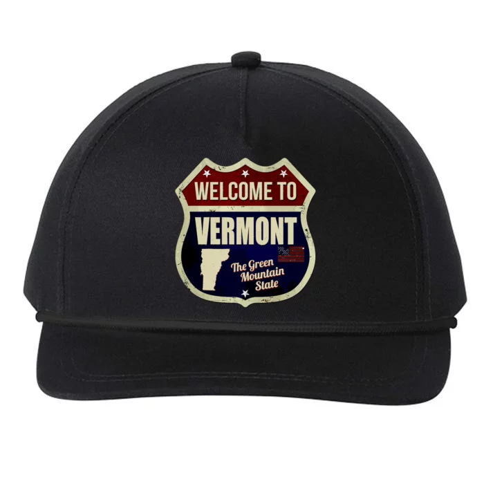 Vermont Vintage Metal Road Sign Logo Snapback Five-Panel Rope Hat