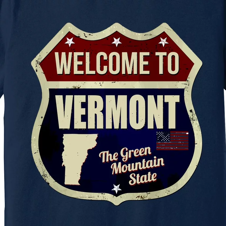 Vermont Vintage Metal Road Sign Logo Premium T-Shirt