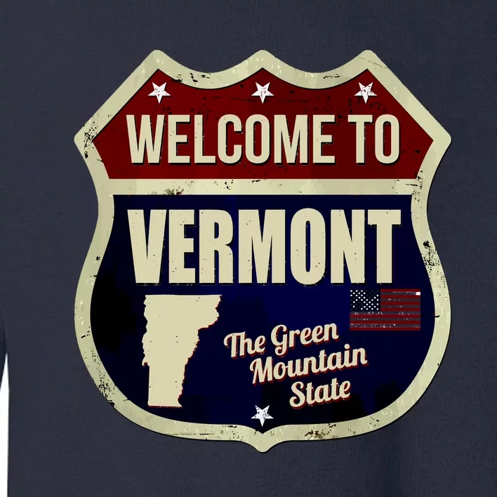 Vermont Vintage Metal Road Sign Logo Toddler Sweatshirt