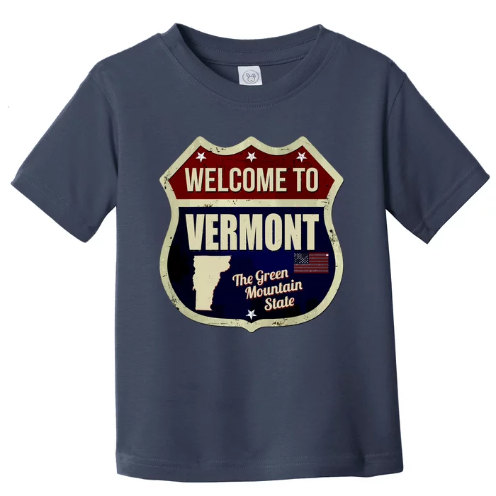 Vermont Vintage Metal Road Sign Logo Toddler T-Shirt