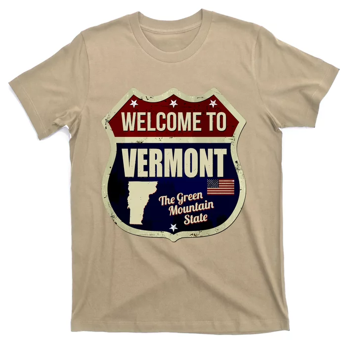 Vermont Vintage Metal Road Sign Logo T-Shirt