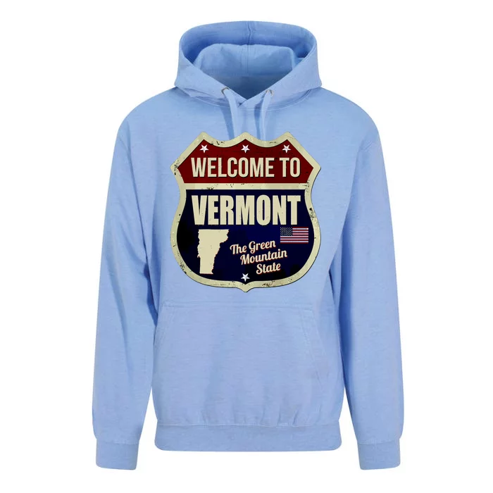 Vermont Vintage Metal Road Sign Logo Unisex Surf Hoodie