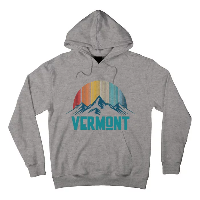 Vermont Vintage Mountains Nature Hiking Souvenir Gift Tall Hoodie