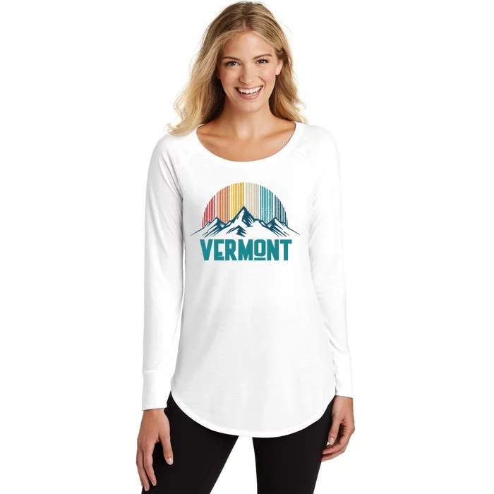 Vermont Vintage Mountains Nature Hiking Souvenir Gift Women's Perfect Tri Tunic Long Sleeve Shirt