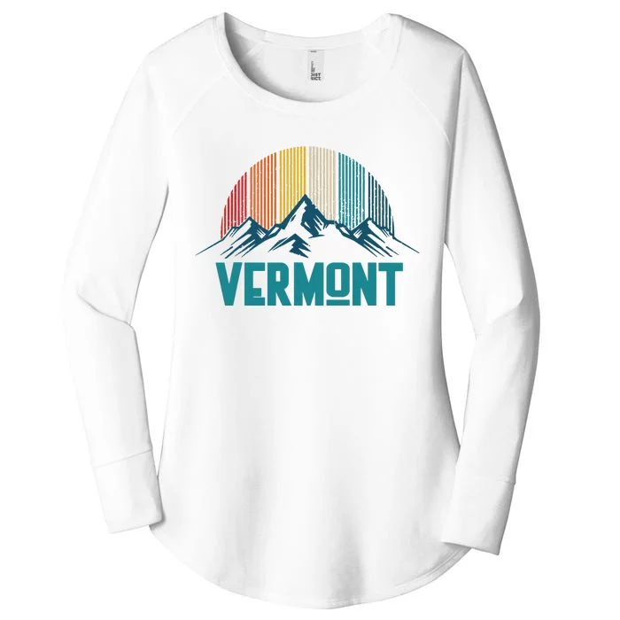 Vermont Vintage Mountains Nature Hiking Souvenir Gift Women's Perfect Tri Tunic Long Sleeve Shirt