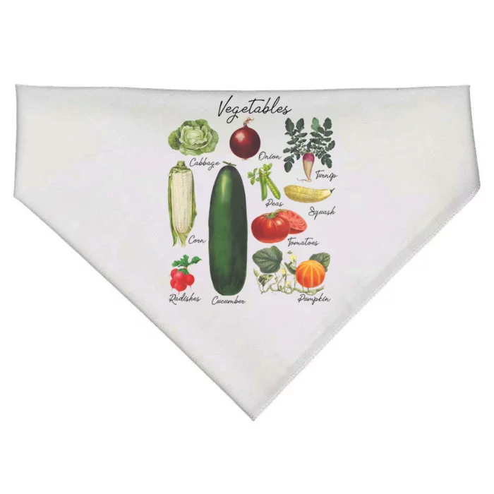 Vintage Vegetables Nostalgia Retro Food Cucumber Tomatoes Gift USA-Made Doggie Bandana