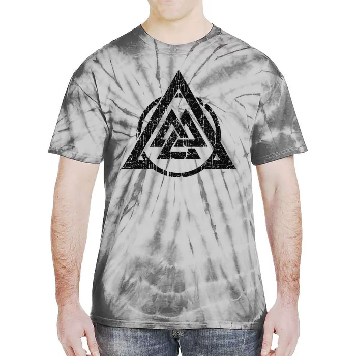 Viking Valknut Norse Pagan Mythology Symbol Tie-Dye T-Shirt