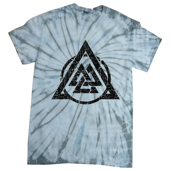 Viking Valknut Norse Pagan Mythology Symbol Tie-Dye T-Shirt