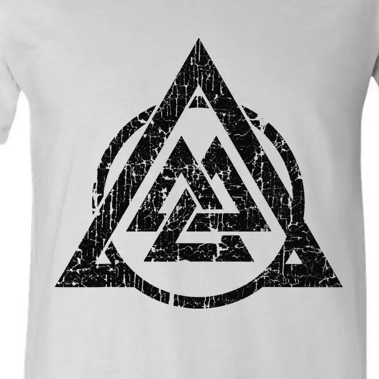 Viking Valknut Norse Pagan Mythology Symbol V-Neck T-Shirt