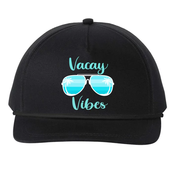 Vacay Vibes On Summer Weekend Vacation Mode Sunglasses Gift Snapback Five-Panel Rope Hat