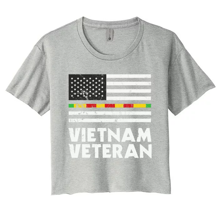 Vietnam Veteran Of The United States Father´s Day Women's Crop Top Tee