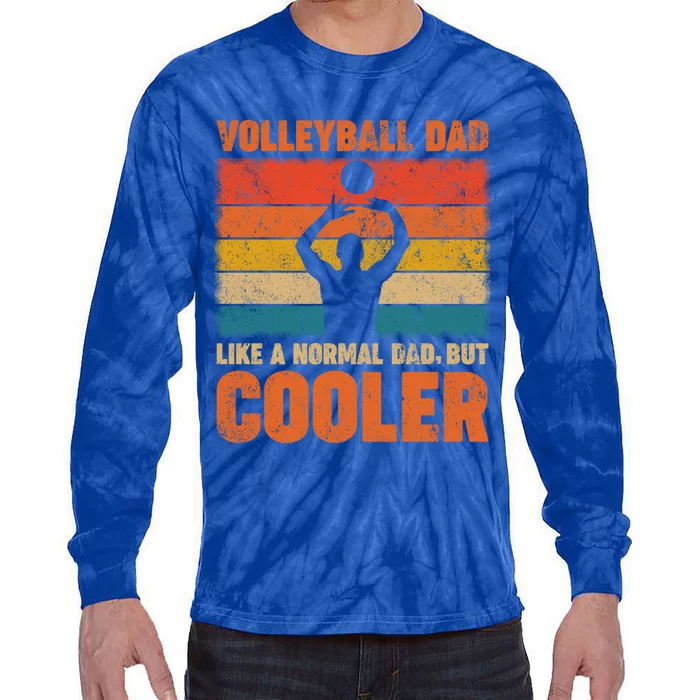 Vintage Volleyball Player Funny Volleyball Dad Fathers Day Cool Gift Tie-Dye Long Sleeve Shirt