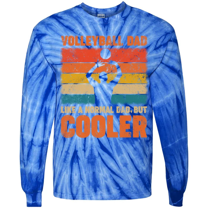 Vintage Volleyball Player Funny Volleyball Dad Fathers Day Cool Gift Tie-Dye Long Sleeve Shirt