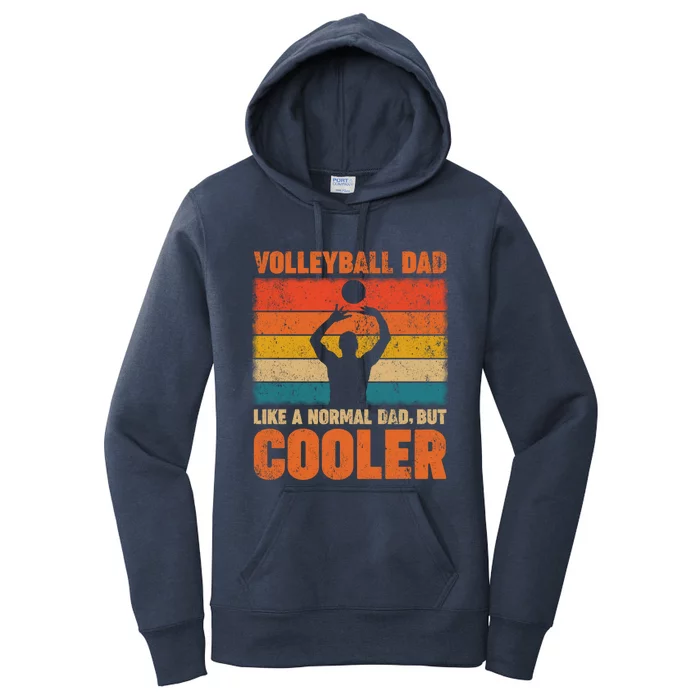 Vintage Volleyball Player Funny Volleyball Dad Fathers Day Cool Gift Women's Pullover Hoodie